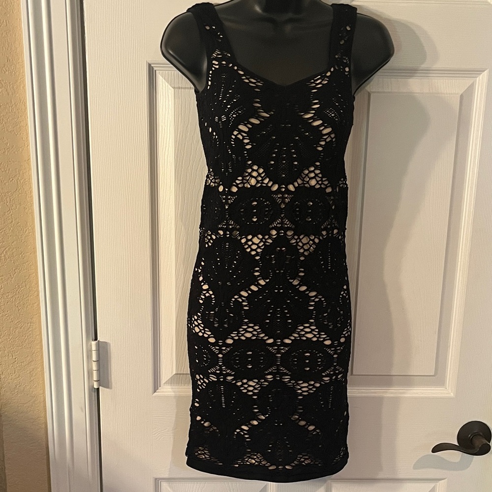 Free People Black Lace Dress M/L Sleeveless